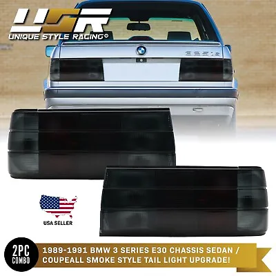 Euro OE Frosted Smoked Lens Tinted Rear Tail Lamp For 87-91 BMW E30 2D/4D/Cabrio • $269.95