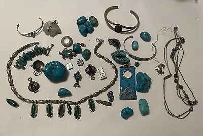 Sterling Silver Native American Parts And Repair Vintage Jewelry Lot 254  Grams • $99