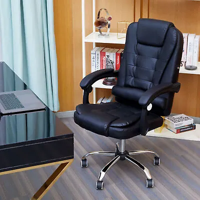 Executive Office Chair Massage Ergonomic Gaming Swivel Recliner Luxury Leather • £99.99