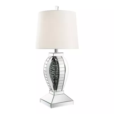 Coaster Contemporary Wood 1-Light Drum Shade Table Lamp In Mirrored • $151.80