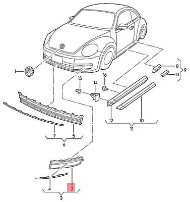 $121.59 • Buy Genuine VW Beetle Cabrio Cabriolet Bettle 5C2 Vent Grille Black 5C5853666L041