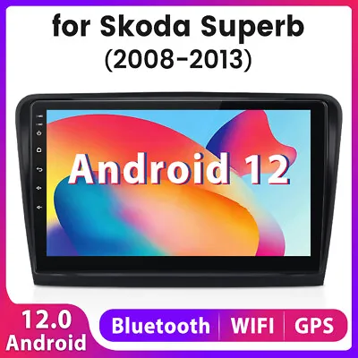 ANDROID12 For Skoda Superb 2008-2013 Car Radio Sat Nav GPS WIFI DAB RDS USB 1+32 • £95.99