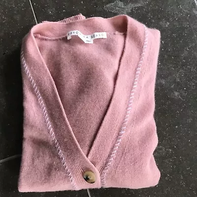 Veronica Beard  Pink Cashmere Sweater Cardigan Size M • $54