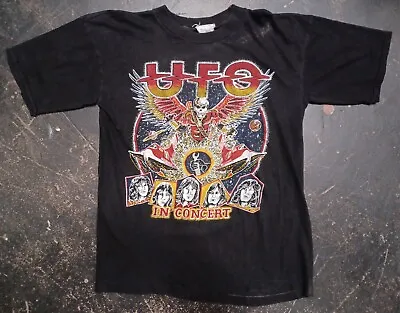 Vintage 1981 UFO Wild Willing And Innocent Concert M/L Black Tour Shirt  • $135