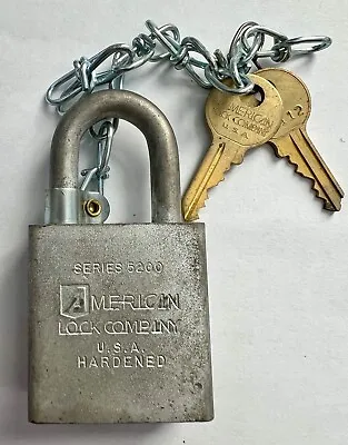 Vintage Military U.S. American Lock Company 5200 Hardened Steel Padlock • $10