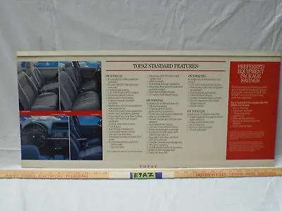 Dealer Showroom Sign/Promotional Poster 1989 Mercury Topaz 89 Dealership Specs • $99.99