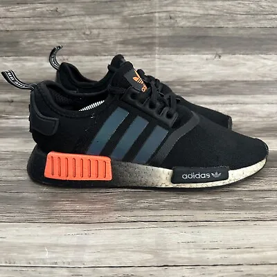 Adidas NMD R1 Boost Men’s Size 6.5 Running Shoes Core Black/Solar Orange FW0185 • $37.79