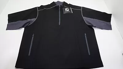 FootJoy Sport SS Windshirt Pullover Mens Size Large Black/Charcoal 940A 01186357 • $46.71