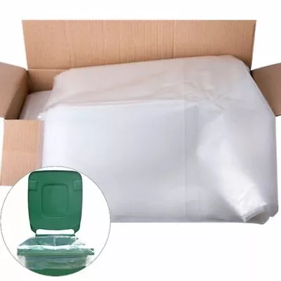 £9.49 • Buy 20 Clear Wheelie Bin Liners Strong Heavy Duty Rubbish Sack Big Refuse Bin Bags