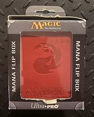 2011 ULTRA PRO Magic The Gathering MTG Red Mana Flip Box Magnetic Card Deck Case • $40