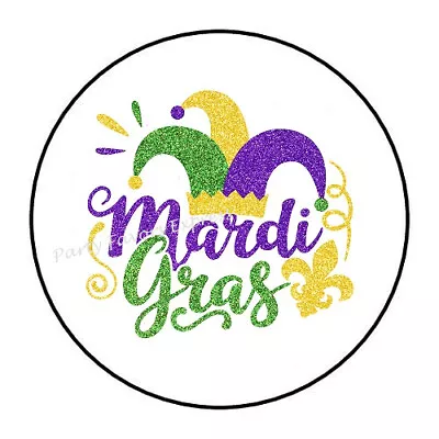 30 Mardi Gras Jester Hat Envelope Mail Envelope Seals Labels Stickers 1.5   • $1.99