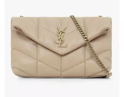 YSL Saint Laurent Loulou MINI Puffer Bag Dark Beige/ GHW Brand New Tags Attached • $2599
