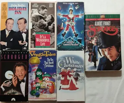 7 VHS Christmas Holiday Inn Wonderful Life Christmas Vacation Scrooge Toy Saved • $30