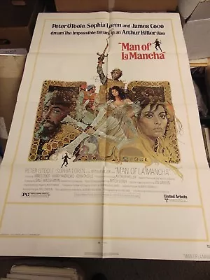 Peter O'toole Sophia Loren Man Of La Mancha 1972 Orig 27x41  Poster Mp249 • $37.50