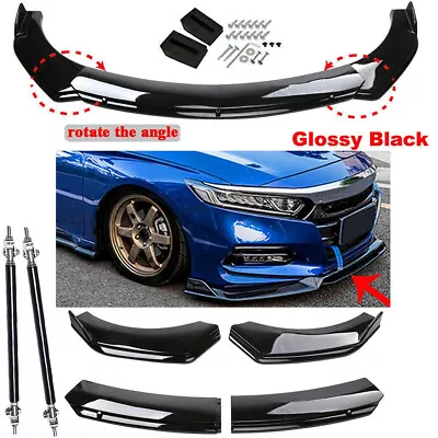 For Honda Accord 01-10 Front Bumper Lip Body Kit Spoiler Splitter Gloss Black • $69.99