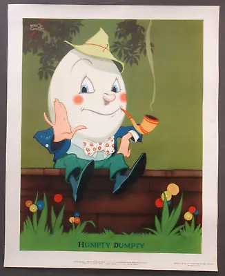 1938 Vernon Grant HUMPTY DUMPTY Nursery Rhyme Print Kellogg's Cereal Premium C3 • $49.99