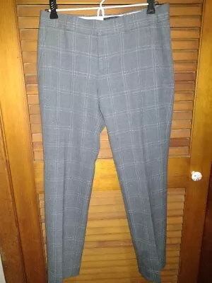 Women’s Banana Republic Ryan Pants Gray White Stripe Plaid Size 0 Work Dress • £2.37