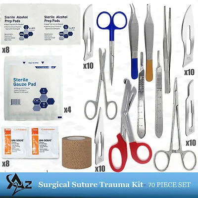 $30.99 • Buy 70pc Advanced First Aid Suture Emergency Survival Kit,Medical Trauma Travel Pack