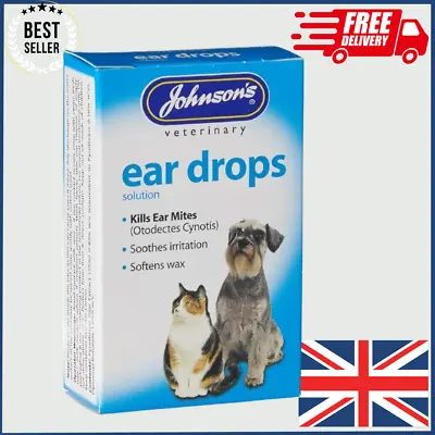 Ear Drops For Pets Dogs Cats Ear Wax Kills Mites Mite Treatment Infection Clear • £4.45