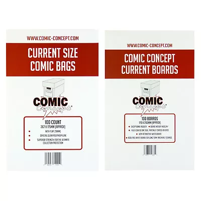 Comic Concept Comic Bags And Backing Boards -- CURRENT Size -- Great Value!! • £4.89