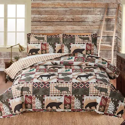 Moose Lodge Lightweight Bedspread Coverlet - All Season Queen Bedding Cover With • $47.80