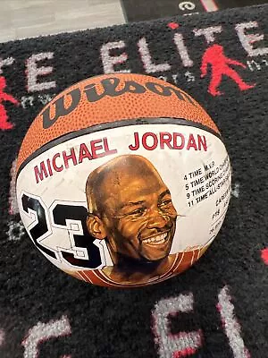 Michael Jordan NBA Bulls Vintage Wilson Mini Basketball Career Stats Rare MVP • $1.99