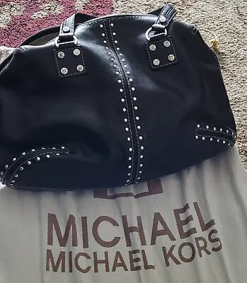 Vintage Michael Kors Astor Studded Black  Leather Bag . Dust Bag Inc • $49