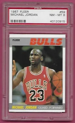 1987 Fleer  Michael Jordan  #59  PSA 8 (NM/MT)   Nice Centering   Chicago Bulls • $449