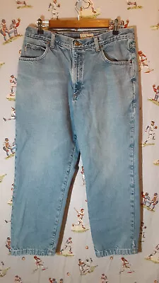 🥶 L.L.Bean Natural Fit Flannel Lined Jeans Mens Sz 35x29 Medium Wash Blue • $19.99