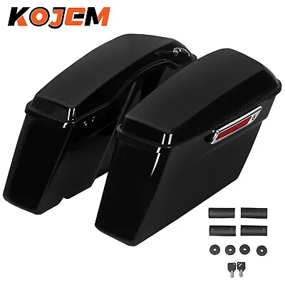 Vivid Black Hard Saddlebag W/ Latches For 93-13 Harley Davidson Touring Models • $155.70