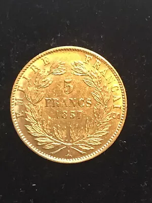 GOLD Coin France Napoleon III 5 Francs 1857 A Paris XF - AU RARE CONDITION COIN • $479.20