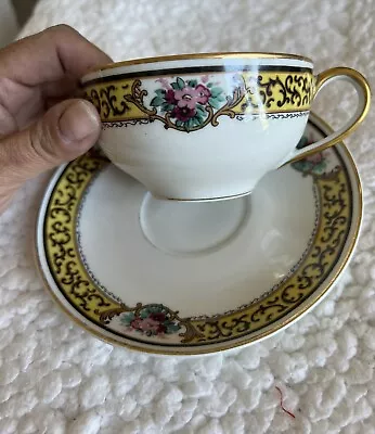 LIMOGES La Cloche T & V China FRANCE Porcelain Tea Cup & Saucer • $30