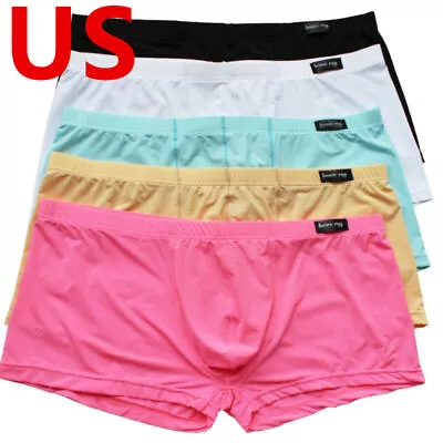 US Men Breathable Boxer Briefs Pouch Underwear Smooth Shorts Trunks  Underpants • $3.16