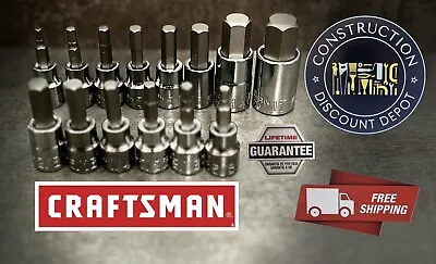 CRAFTSMAN 14pc 3/8 1/2 SAE METRIC Hex Allen Key Bit Ratchet Wrench Socket Set   • $39.99