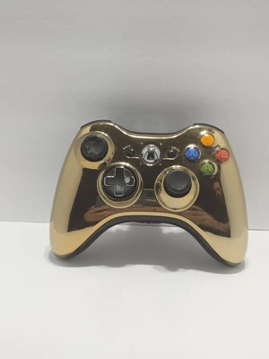 $28.99 • Buy Microsoft Xbox 360 Metallic Gold Chrome Wireless Controller Tested