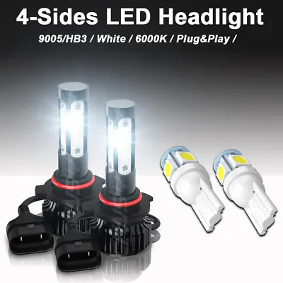 4-Sides 9005 LED Headlight Super Bright Bulbs Kit White 10000LM High/Low Beam • $12.06