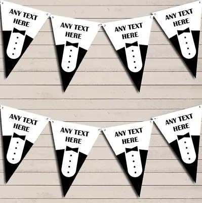 Tuxedo Prom Black Tie James Bond Birthday Bunting Garland Party Banner • £8.49