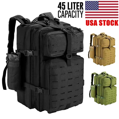 45L Large Military Tactical Backpack Army Molle Bag Rucksack 3 Day Assault Pack • $29.69