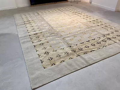 NEW Handknotted Silk & Wool Contemporary Modern Strong Hard Wearing Rug 8’x10’ • £999