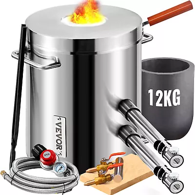 VEVOR 12KG Propane Melting Furnace Gas Metal Forge Double Burners 2700℉ • $215.99