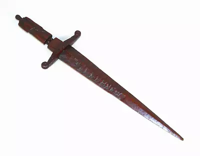 £25 • Buy Antique Hand Carved Wood Chinese Or Japanese Figure Handled Letter Opener C1910