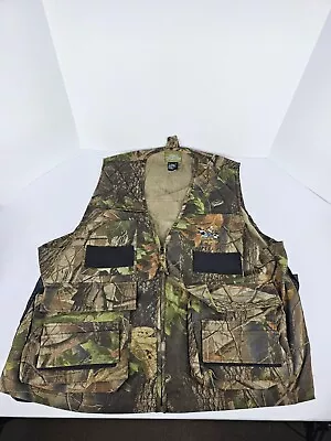 Quail Unlimited Mens Hunting Vest Camouflage.  Game Pockets Shell Pockets XL • $18.99