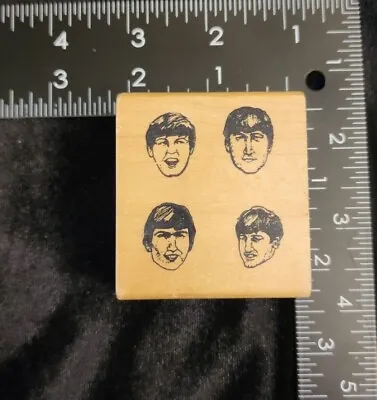 BEATLES FAB FOUR Wood  Mounted Rubber Stamp Music  Detailed Rubber Stamps NEW • $9.95