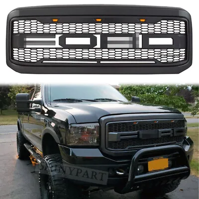 Front Grille For 2005-2007 Ford F250 F350 Super Duty Raptor Grill W/LED Black • $168.95