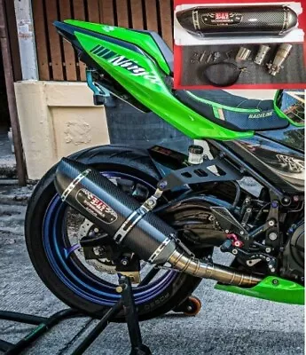 For Kawasaki Z/Ninja 250-300/400/650 Exhaust 2  Carbon Length 18 Inches Slip-on • $219