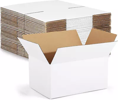 30-Pack Small White Corrugated Shipping Boxes - Ideal For Small Business Packagi • $36.53