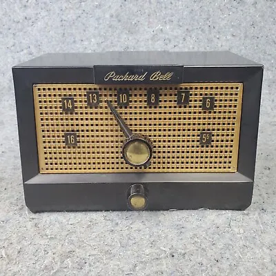 Packard Bell Tube Radio 5RI Mini Black Tabletop AM 1940's Vintage Not Working • $79.90