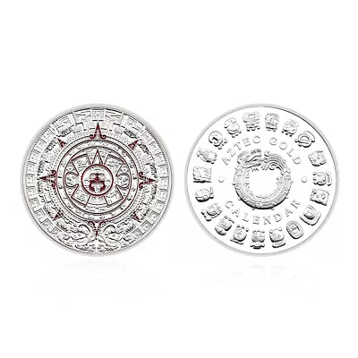 Creative Mayan Calendar Silver Coin Maya Civilization Souvenir Medal Art Crafts • $3.70
