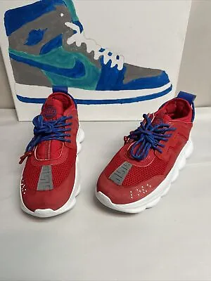 Versace Chain Reaction Sneakers Red Men's Size 12 US 45 EU • $200