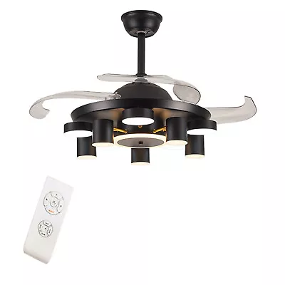 42  LED Modern Chandelier Dimmable Invisible Ceiling Fan Light Remote Control  • $151.05